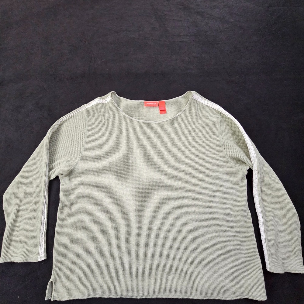 Liz Claiborne Green Long Sleeve Cotton Termal Shirt Women's‎ XL